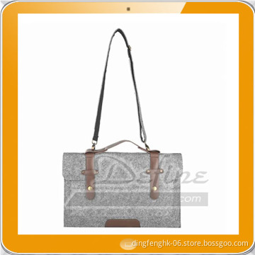 Gray Felt Laptop Shoulder Bag for Ultrabook